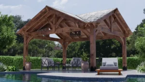 3 Gable Timber Pavilion by NORWEH Timber Frame